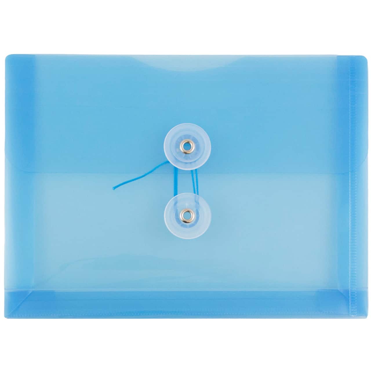 JAM Paper 5.5" x 7.5" Button & String Tie Closure Plastic Envelopes, 12ct.